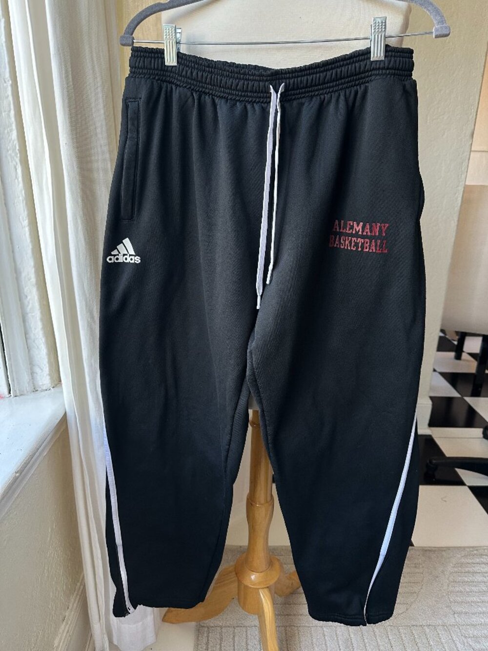 Adidas Alemany Basketball AEROREADY Black Track Pants Men’s 2XL